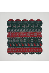 Dekoratif Yılbaşı Desenli Desenli Dijital Baskılı Lazer Kesim Kokteyl Peçetesi